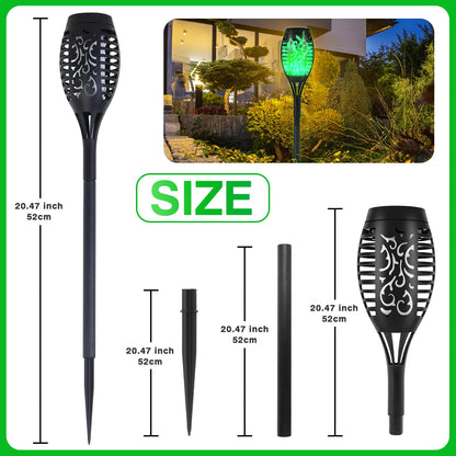 Green Solar Flame Light Outdoor with Flickering Flame