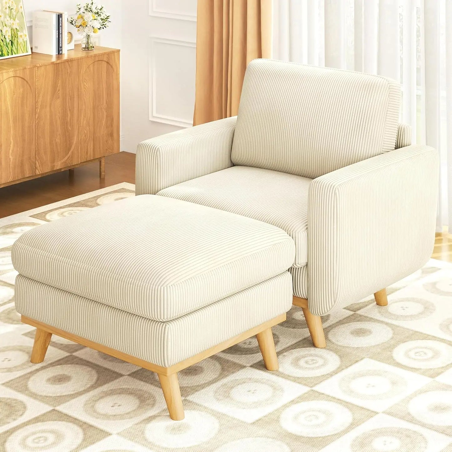 38.5" Accent, Upholstered Armchair with Deep Seat