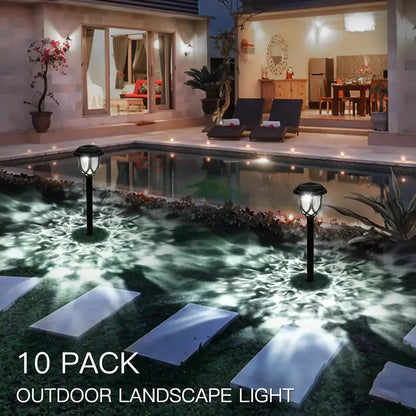10pcs Solar LED Lawn Lights with Water Ripple Design