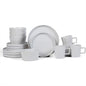 16-Piece Dinnerware Set for 4, White Glossy Plates and Bowls Set,