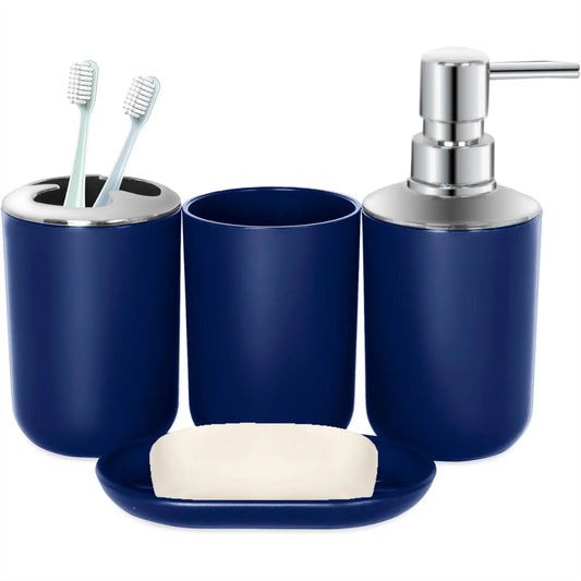Blue Bathroom Accessories Set 4 PCS