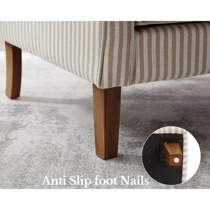 Farmhouse striped Accent Armchair