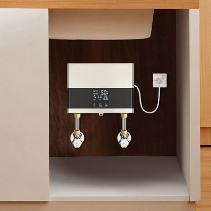 110V 4000W Mini Electric Water Heater,Silver/Gold, ABS