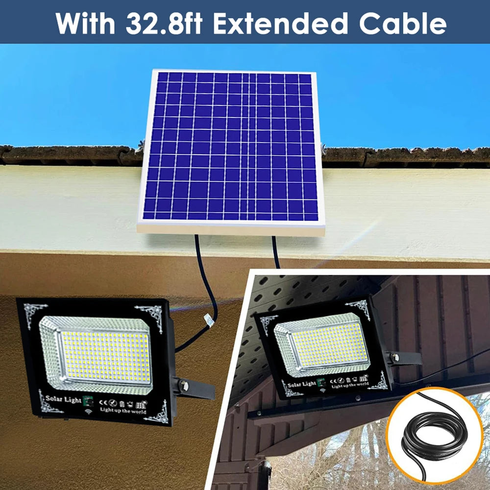 Powerful Led Solar Light High Bright 2 Head 6000mah Flood Light