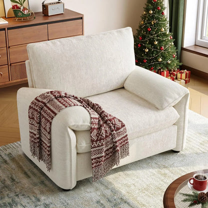 Oversized Accent Chair, 41 Inch Chenille Fabric Armchair