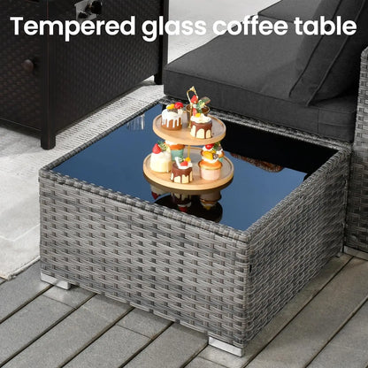 5 PCS Outdoor Patio Furniture Sets,Wicker