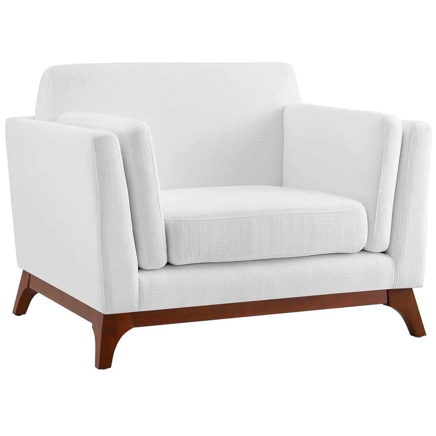 Mid-Century Upholstered Fabric Accent Arm Chair