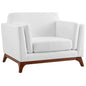 Mid-Century Upholstered Fabric Accent Arm Chair