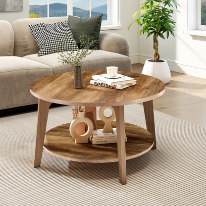 32IN Wood Round Coffee Table