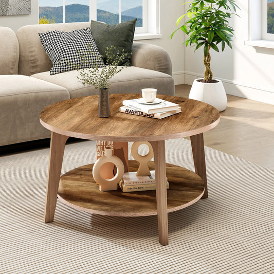 32IN Wood Round Coffee Table