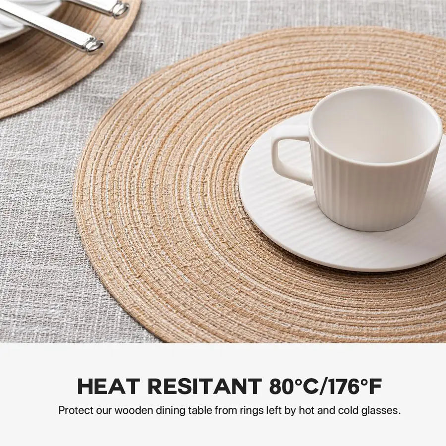 Placemats Set of 12 Woven, Braided Table Mats