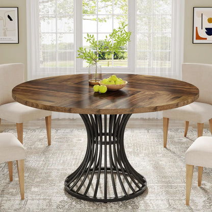 Round Dining Table for 4-6 People, 47-Inch