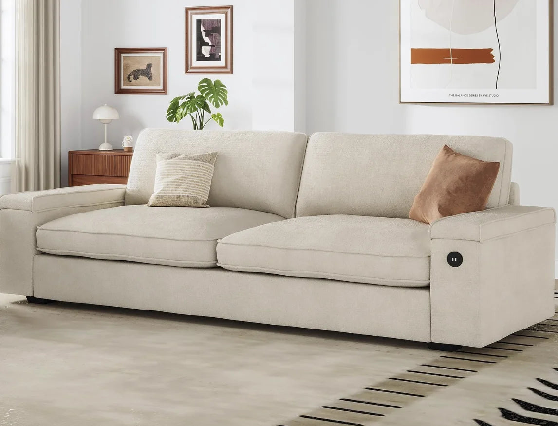 Modern Sofas Couches, with Storage and 2 USB Charger Ports