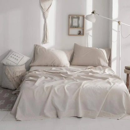 3/4Pcs Solid Color Belgian Linen Cotton