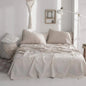 3/4Pcs Solid Color Belgian Linen Cotton