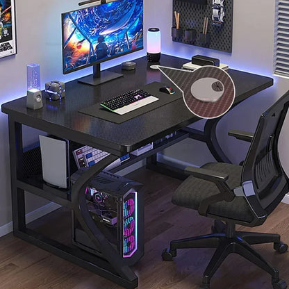 80x50x75cm Modern Large Home Office Desk,Simple Executive Writing Table with Storage,Metal Wooden Study Work PC Gaming Table