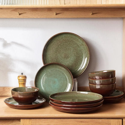 Stoneware Dinnerware Sets Service for 4, 12 pcs