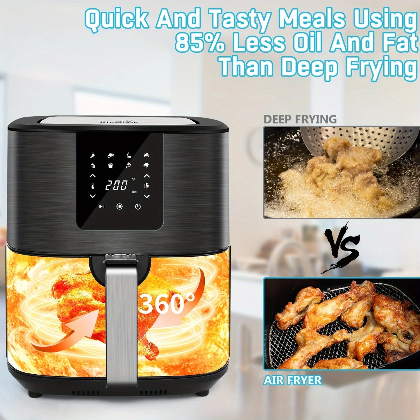 Large, 1500W 7QT AirFryer Cooker