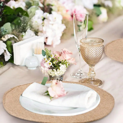 Set of 48 Round Burlap Placemats Bulk Burlap Farmhouse Placemats Set Heat Resistant Table Mats Circle Jute Charger Place Mats fo