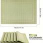 2/4pcs Green Placemat, Kitchen Table Mat, Heat Resistant Anti Slip Stain Washable PVC Table Mat, Easy Clean Woven Vinyl Dinner M