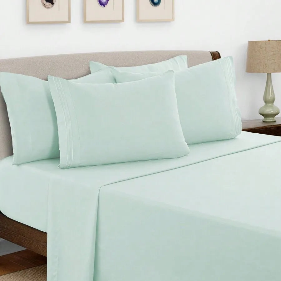6-Piece Embroidered Bed Sheet Set