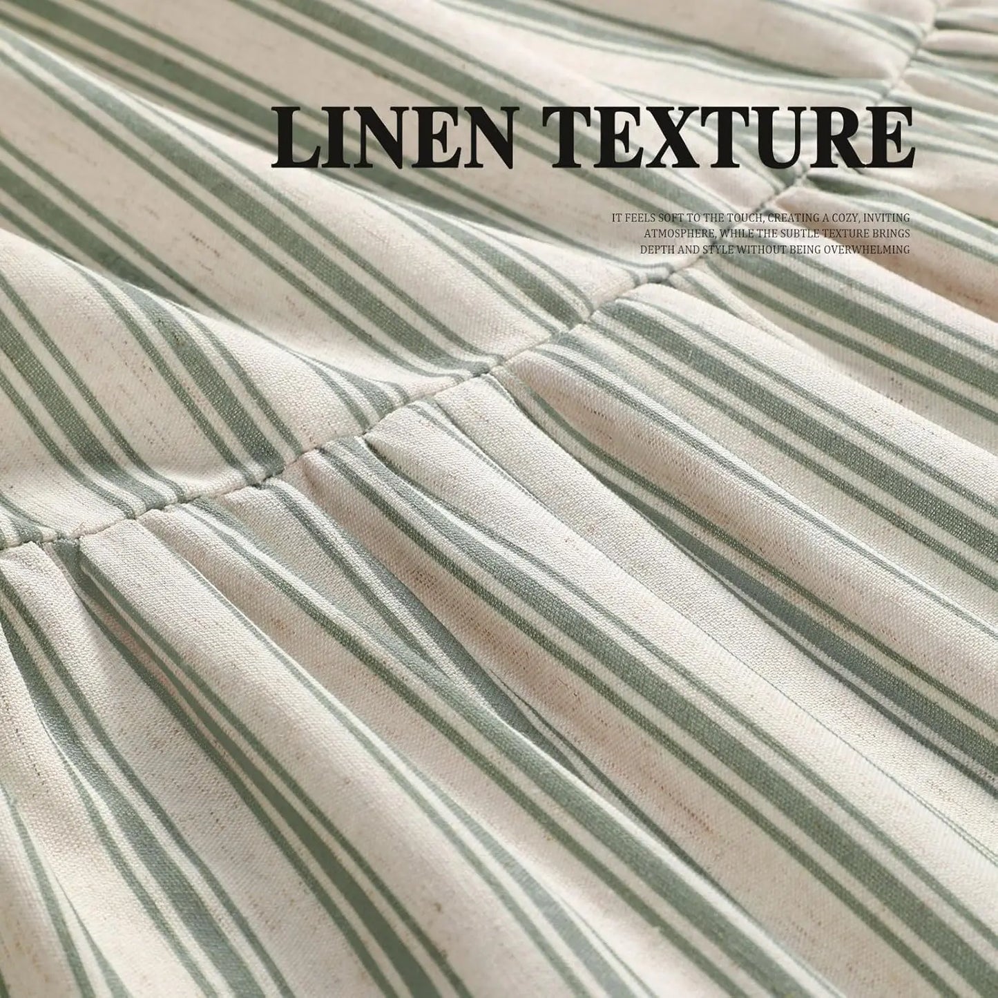 Farmhouse Shower Curtain, Linen Blend Natural Fabric