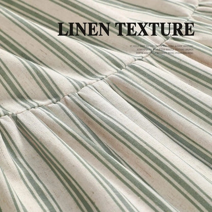 Farmhouse Shower Curtain, Linen Blend Natural Fabric