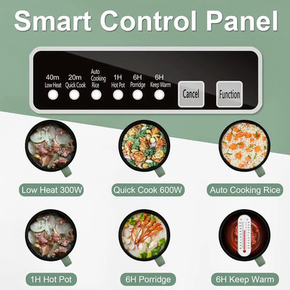 Smart Mini Hot Pot 1.2L w Stainless Steel Steamer Basket 600W