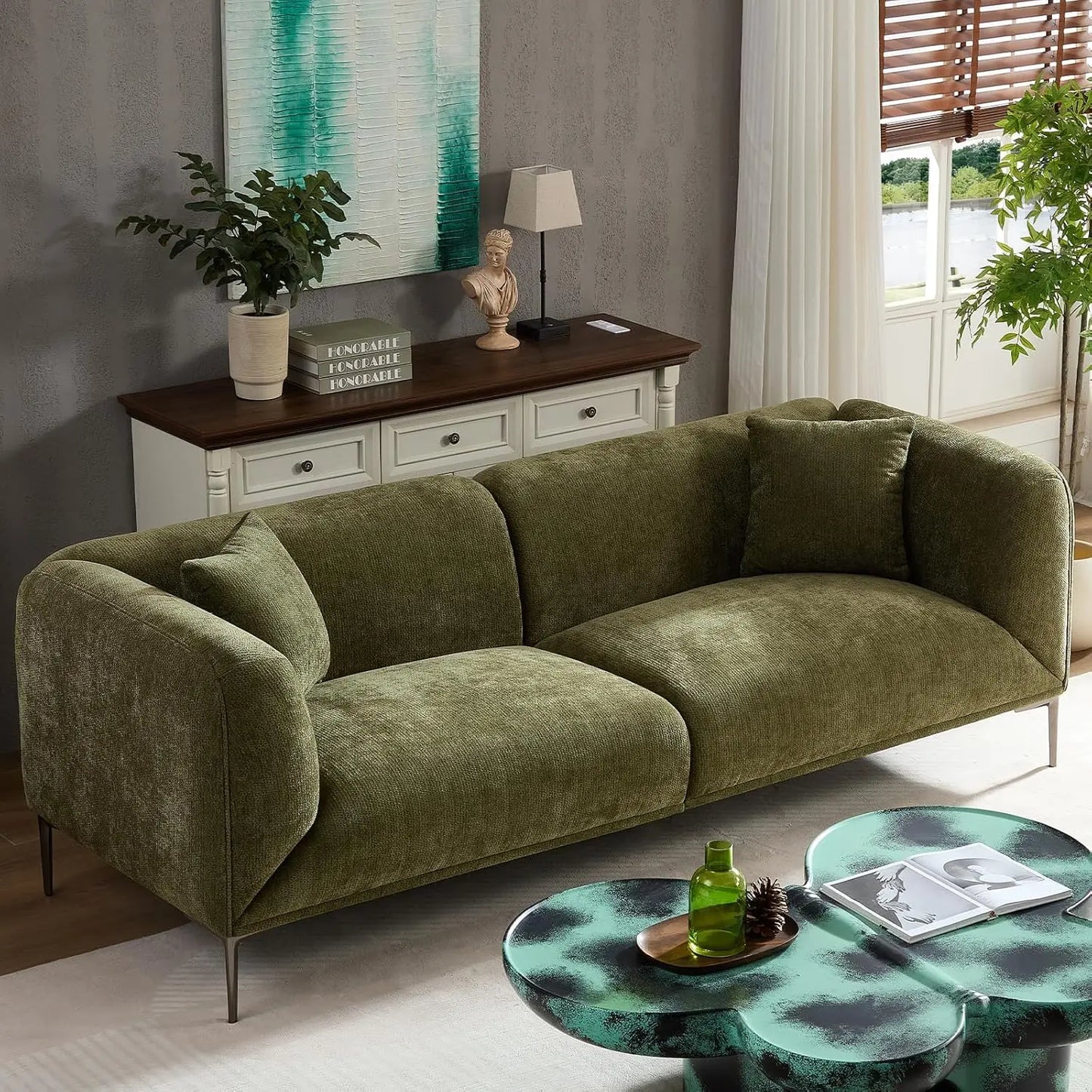 82.7" Modern Couch Upholstered Boucle Sofa