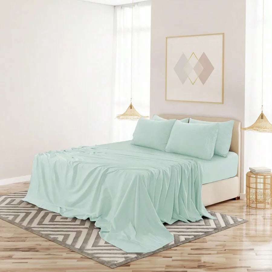 6-Piece Embroidered Bed Sheet Set