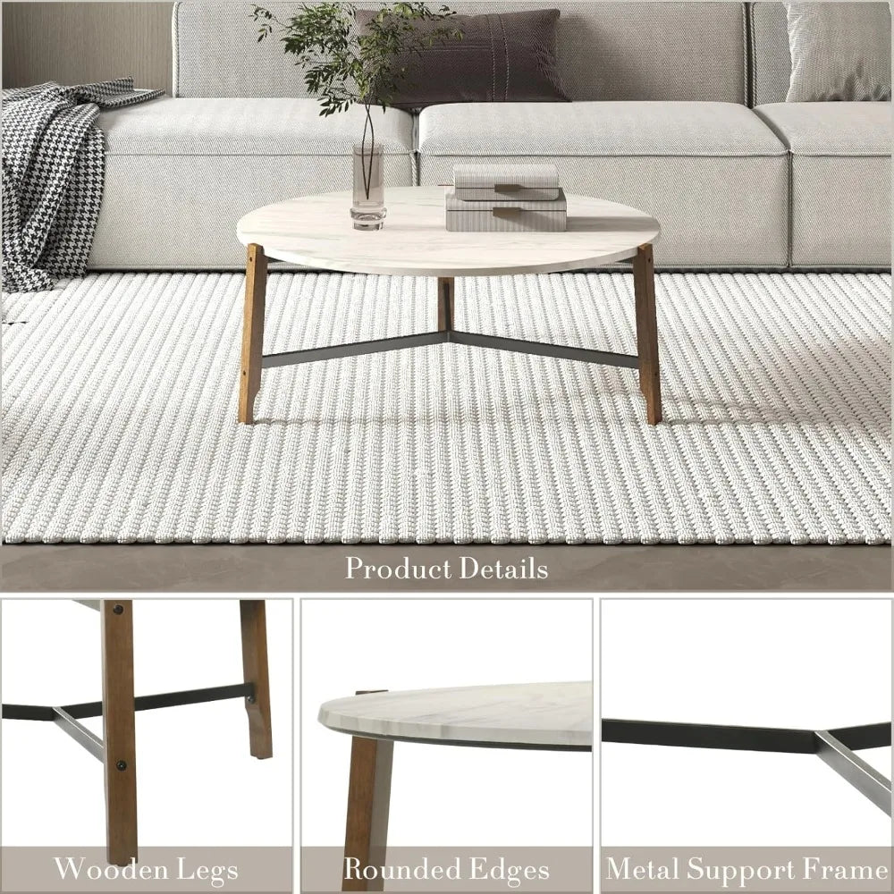 YO Round Coffee Table, 36” Wooden