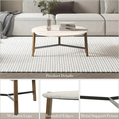 YO Round Coffee Table, 36” Wooden
