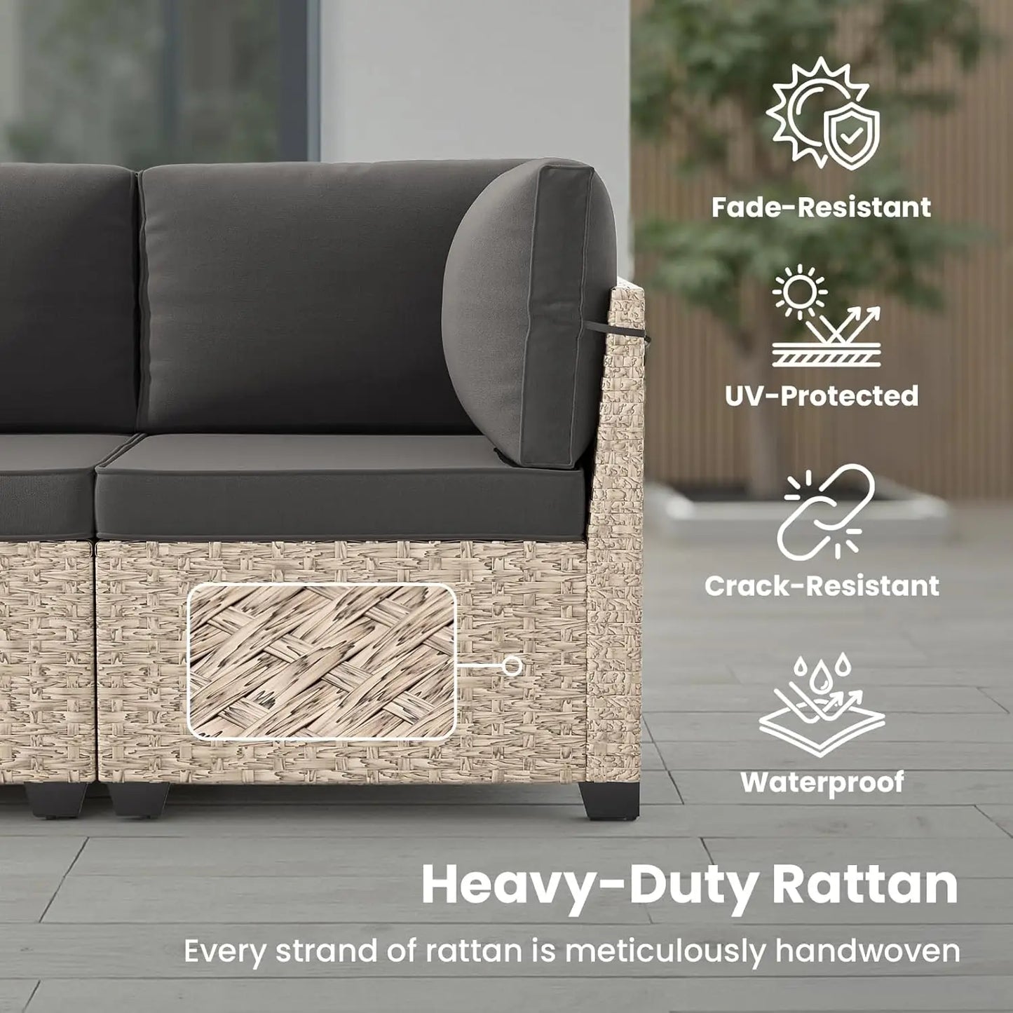 7-Piece Patio Furniture Set, Outdoor Sectional
