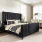 Queen Size, Velvet Upholstered Platform Bed