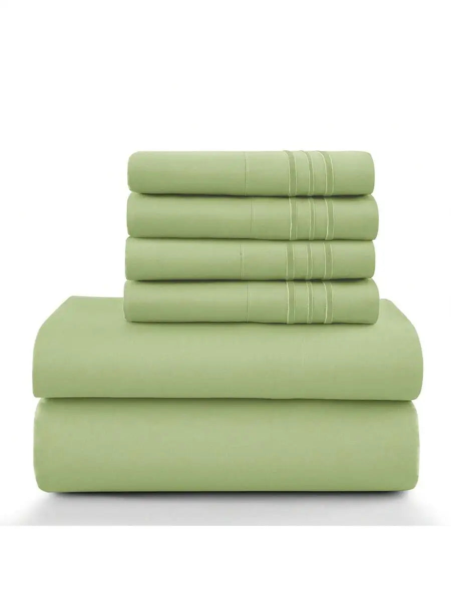 6-Piece Embroidered Bed Sheet Set