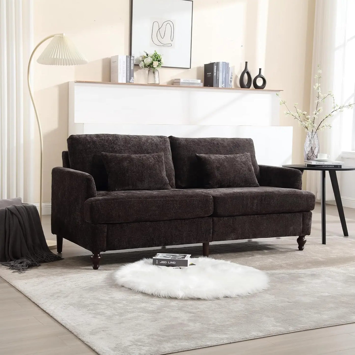 70 inch Loveseat Sofa, with Wood Legs