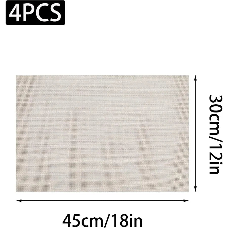 4 Pcs Beige Placemats