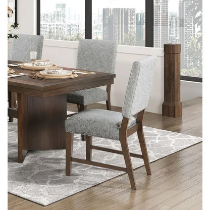 Modern Walnut Finish Dining Set 7pc
