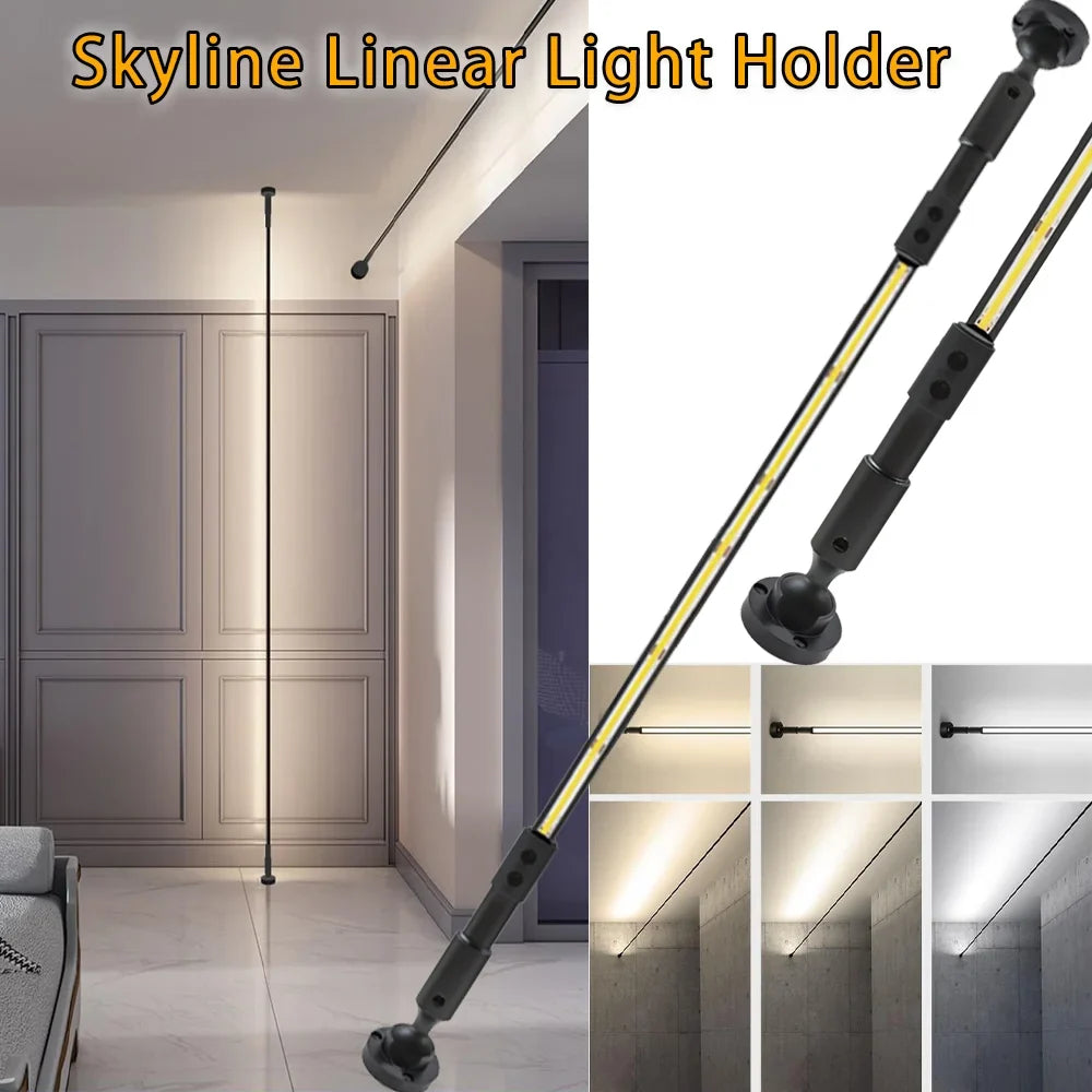 Modern Black White Linear Wall Lamp Skyline Wall Sconce Background LED Bar Strip 1/2/3/5/8/10M Living DIY Room Home Decor Lights