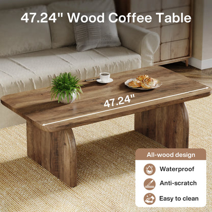 Farmhouse Rectangular Coffee Table, 47.24-Inch