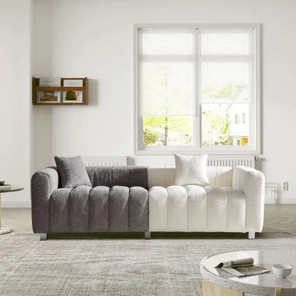 87.4'' Modern 3-Seater Sofa Bubble Couch, Velvet