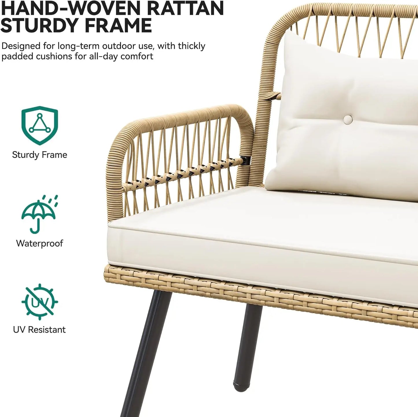 Patio Wicker L-Shaped Furniture Set