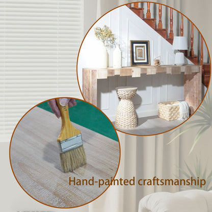 71" Rustic Console Table with Sculpted Block Apron | Narrow Entryway & Sofa Table for Hallway, Living Room & Foyer