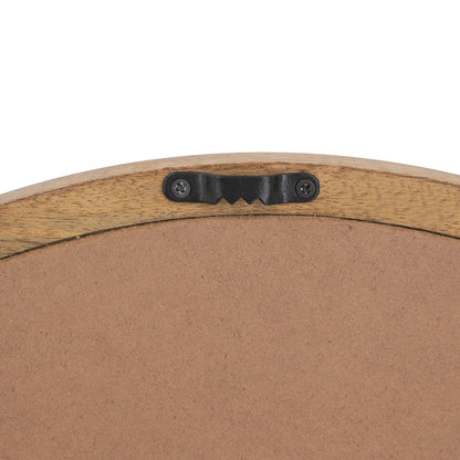 Circle Wall Mirror With Wooden Frame for Living Room