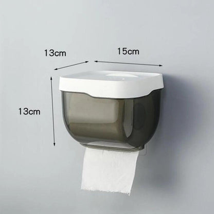 Bathroom Toilet Paper Holder Punch-free Waterproof Storage Box Toilet Paper Storage Rack Paper Towel Kitchen Storage Accessories Waterproof Toilet Paper Holder Wall Mounted Punch Free Paper Dispenser Transparent Storage Box Bathroom Kitchen Supply
