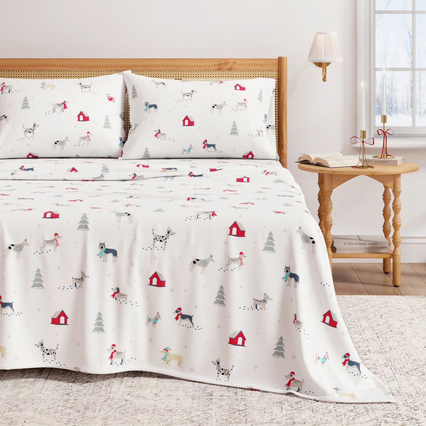 Turkish Cotton Christmas Flannel Sheet Set - Whittaker Collection