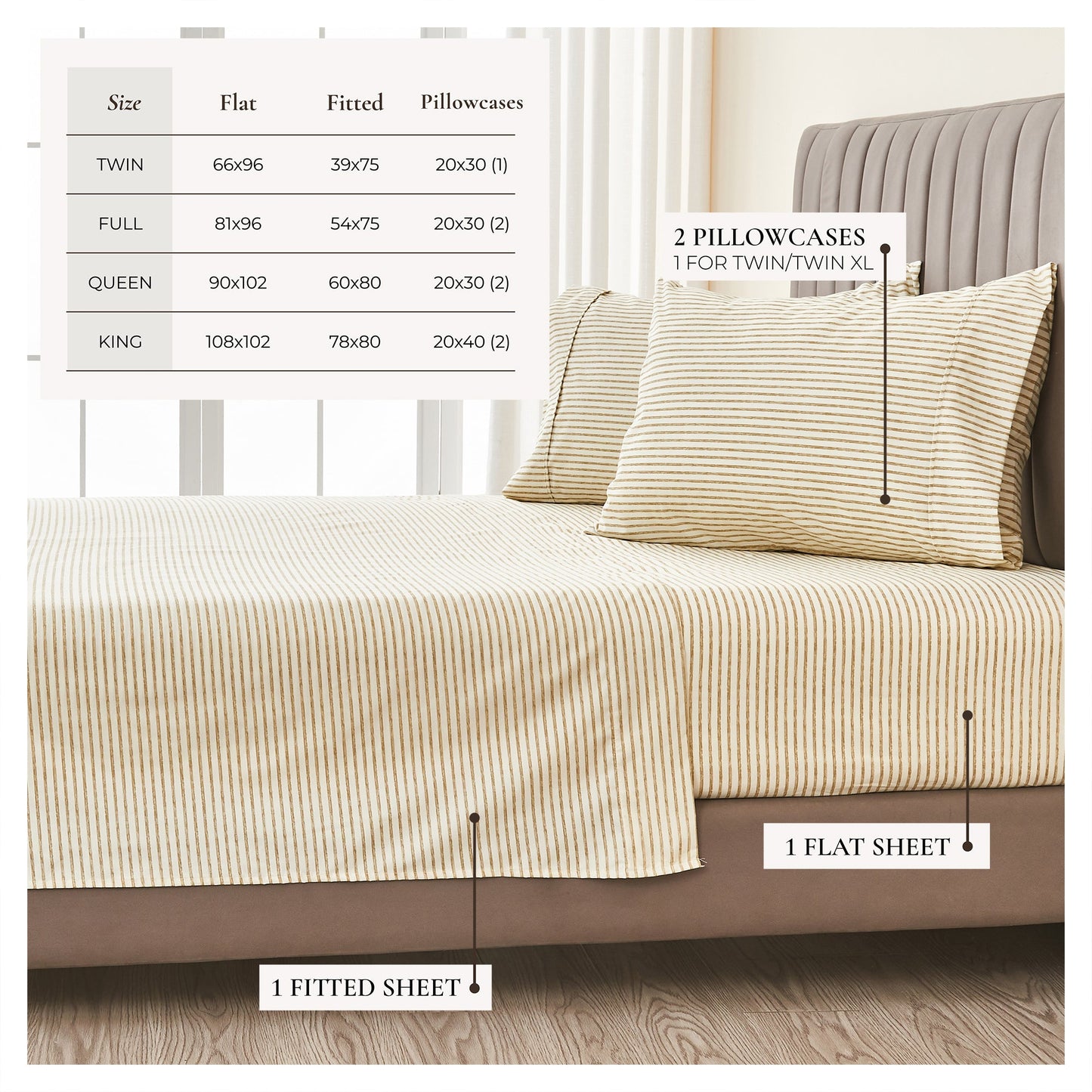 Striped Sheet Set - Evette Collection