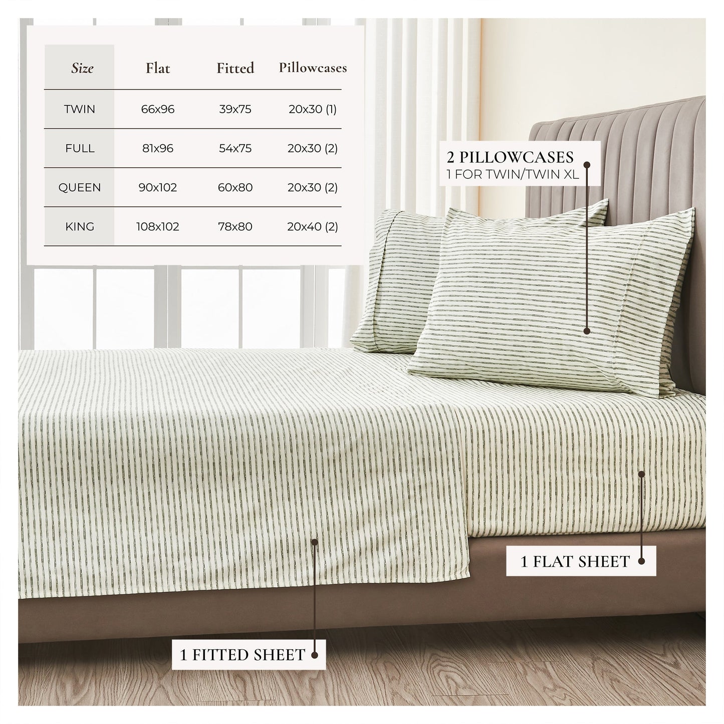 Striped Sheet Set - Evette Collection