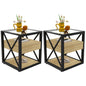 Set of 2 Modern End Tables with Drawer - Nightstands for Bedroom & Living Room