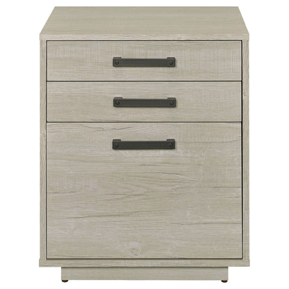 Loomis - 3 Drawer Home Office File Cabinet - White / Gray
